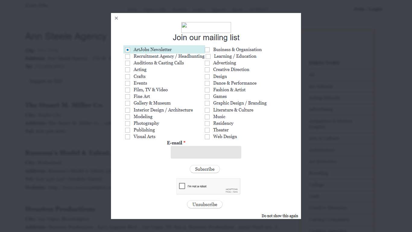 Ann Steele Agency | ,New York | Art Jobs